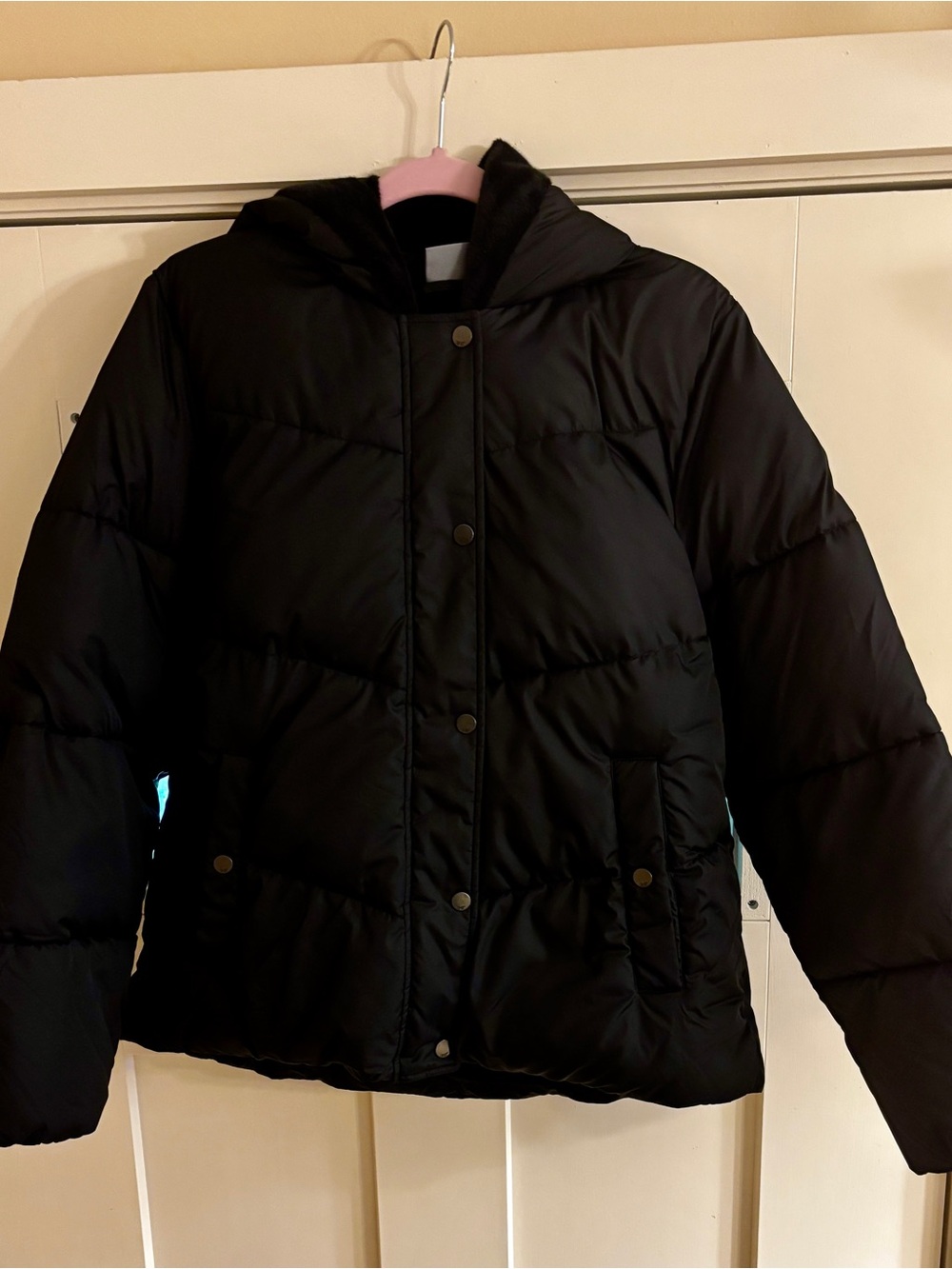 32 Degrees Women’s Puffer Coat with a plush lined interior & hood